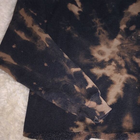 Champion ECO Cropped Bleached Tie Dye Sweatshirt Sz XL Warm Boho Cozy Beach - Picture 9 of 11
